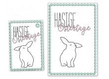 Stickdatei - Postkarte ITH Ostern "Hasige Ostertage" Hase